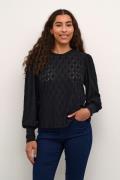 Kaffe Katine Lace Blouse Kvinde Black Deep Langærmede Bluser Str L - h...