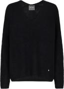 Mos Mosh Mmthora Vneck Knit Kvinde Black Sweaters Str L - hos Magasin