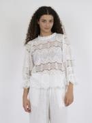 Neo Noir Adela Big Embroidery Blouse Kvinde White Langærmede Bluser St...