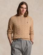 Polo Ralph Lauren Cotton Cablelsl-swt Mand Camel Melange Sweaters Slim...