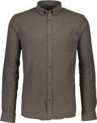 Lindbergh Brushed Twill Shirt L/S Mand Brun Langærmede Skjorter Str L ...