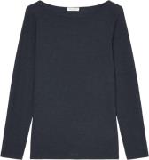 Marc O’Polo Tshirt, Long Sleeve, Boat Neck Kvinde Manic Midnight Langæ...