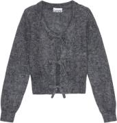 Ganni Light Mohair Tie String Cardigan Kvinde Paloma Melange Cardigans...