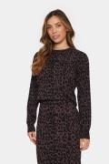 Saint Tropez Zhilasz LS Pullover Kvinde Chocolate Brown Leopard Sweate...