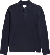 Norse Projects Norse Standard Merino Lambswool Polo Mand Blå Sweaters ...