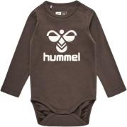 Hummel Hmlflips Body L/S Str 2 år / 92 cm - Chocolate Brown Langærmede...