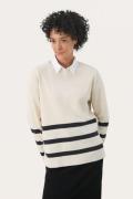 Part Two Emelypw PU Kvinde Dark Navy Bold Stripe Sweaters Relaxed Fit ...