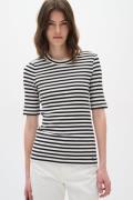 InWear Dagnaiw Striped Tshirt Kvinde Black / Whisper White Kortærmede ...