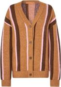 Stine Goya Long Sleeve Cardigan, 2280 Cable Knit Stripes Kvinde Cocoa ...