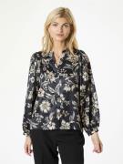 Neo Noir Nani Canvas Flower Blouse Kvinde Dark Navy Langærmede Bluser ...