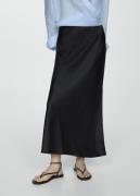 MANGO Midi Satin Skirt Kvinde Black Maxi Nederdele Str L - hos Magasin