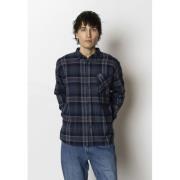 Fat Moose Forest Flannel Shirt Mand Dark Navy Check Langærmede Skjorte...