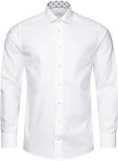 ETON Contemporary Fit White Semi Solid Cotton & Tencel Lyocell Print E...