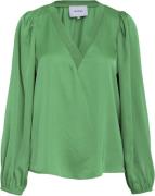 Minus Selva Vneck Blouse Kvinde Golf Green Langærmede Bluser Str 40 - ...