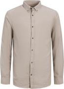 Jack & Jones Jjeclassic Melange Shirt LS SN Mand Oatmeal Langærmede Sk...