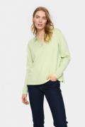 Saint Tropez Milasz Polo Pullover Kvinde Seedling Melange Langærmede B...