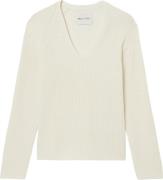 Marc O’Polo Pullover, Longsleeve, Vneck Kvinde White Cotton Sweaters S...