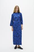 InWear Mehinaiw Dress Kvinde Blue Reversed Flowers Maxi Kjoler Tight F...