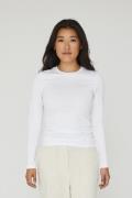 A-VIEW Stabil top l/s Kvinde White Langærmede T-shirts Str XS - hos Ma...