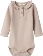 Lil' Atelier Nbfthoro HOU LS Slim Body LIL Str 68 - Shadow Gray Langær...