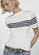 MANGO Striped Knit Sweater Kvinde Light Beige Sweaters Plus Size Str L...