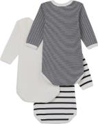 Petit Bateau 3 Bodies US ML Varian36m Str 3M - Variante 1 Langærmede B...