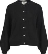 Object Objophelia L/S Knit Cardigan REP Kvinde Black Cardigans Str L -...