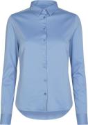 Mos Mosh Tina Jersey Shirt Kvinde Bel Air Blue Langærmede Skjorter Str...