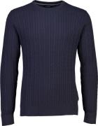 Lindbergh Oneck Cable Knit Mand Navy Sweaters Str L - Bomuld hos Magas...