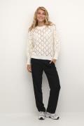 Kaffe Kajoanna Pullover 3/4 Sleeve Kvinde Chalk Sweaters Str L - hos M...