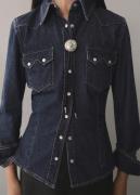 MANGO Chestpocket Denim Shirt Kvinde Open Blue Skjorter Str XL Denim -...