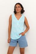 Kaffe Kaamber Top Printed Kvinde Blue Atoll Petit Fleur Toppe Str 40 -...