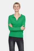 Saint Tropez Milasz Polo Pullover Kvinde Verdant Green Melange Langærm...