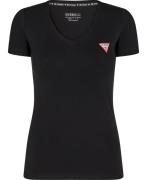 GUESS SS VN Mini Triangle TEE Kvinde Jet Black A996 Kortærmede T-shirt...