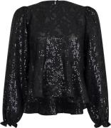 Neo Noir Rizzo Sequins Blouse Kvinde Sort Langærmede Bluser Str 42 - h...