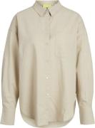 JJXX Jxjamie LS RLX Linen Blend Shirt WV Kvinde Cement Langærmede Skjo...