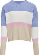 ONLY Kogjennifer L/S Block Stripe Oneck Kvinde Dazzling Blue/cloud Dan...