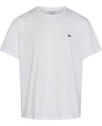 Lacoste Tshirt Mand Hvid Kortærmede T-shirts Regular Fit Str L - Bomul...