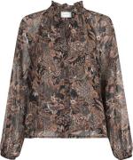 Neo Noir Cobie Forest Field Blouse Kvinde Copper Brown Langærmede Blus...