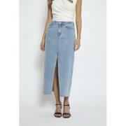 Minus Msvesila Maxi Denim Skirt Kvinde Light Denim Maxi Nederdele Str ...