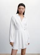 MANGO Button Wrap Dress Kvinde White Korte Kjoler Str L - hos Magasin