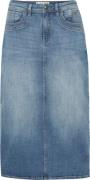 PULZ Jeans Pzkatja HW Skirt Kvinde Dark Blue Denim Midi Nederdele Str ...