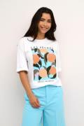 Kaffe Kamira Tshirt Kvinde Optical White / Peaches Kortærmede T-shirts...