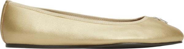 Tommy Hilfiger Gold Leather Ballerina Kvinde Gold Ballerinaer Str 40 -...