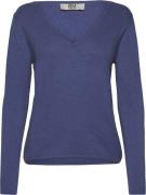 RM by Rosemunde Rmwsofia Wool LS Vneck Knit Kvinde Blå Langærmede T-sh...