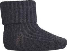 mpKids Ankle Wool RIB Turn Down Str 25/28 - Grå Strømper Uld hos Magas...