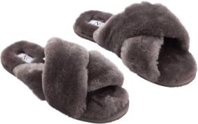 NATURES Collection Slippers Kvinde Dark Grey Hjemmesko Str 40 - hos Ma...