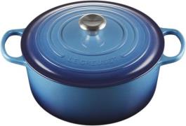 Le Creuset Rund Gryde 26 Azure Signa Azure Blue Str 26cm - Gryder hos ...