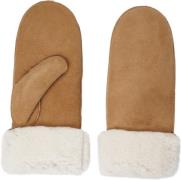 Lovelies Belukta Mittens - Sheep Suede With Curly Shearling Around L -...