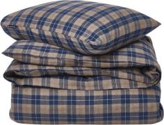 Lexington Denim Blue/beige Checked Cotton Flannel Bed Set Denim Blue/b...